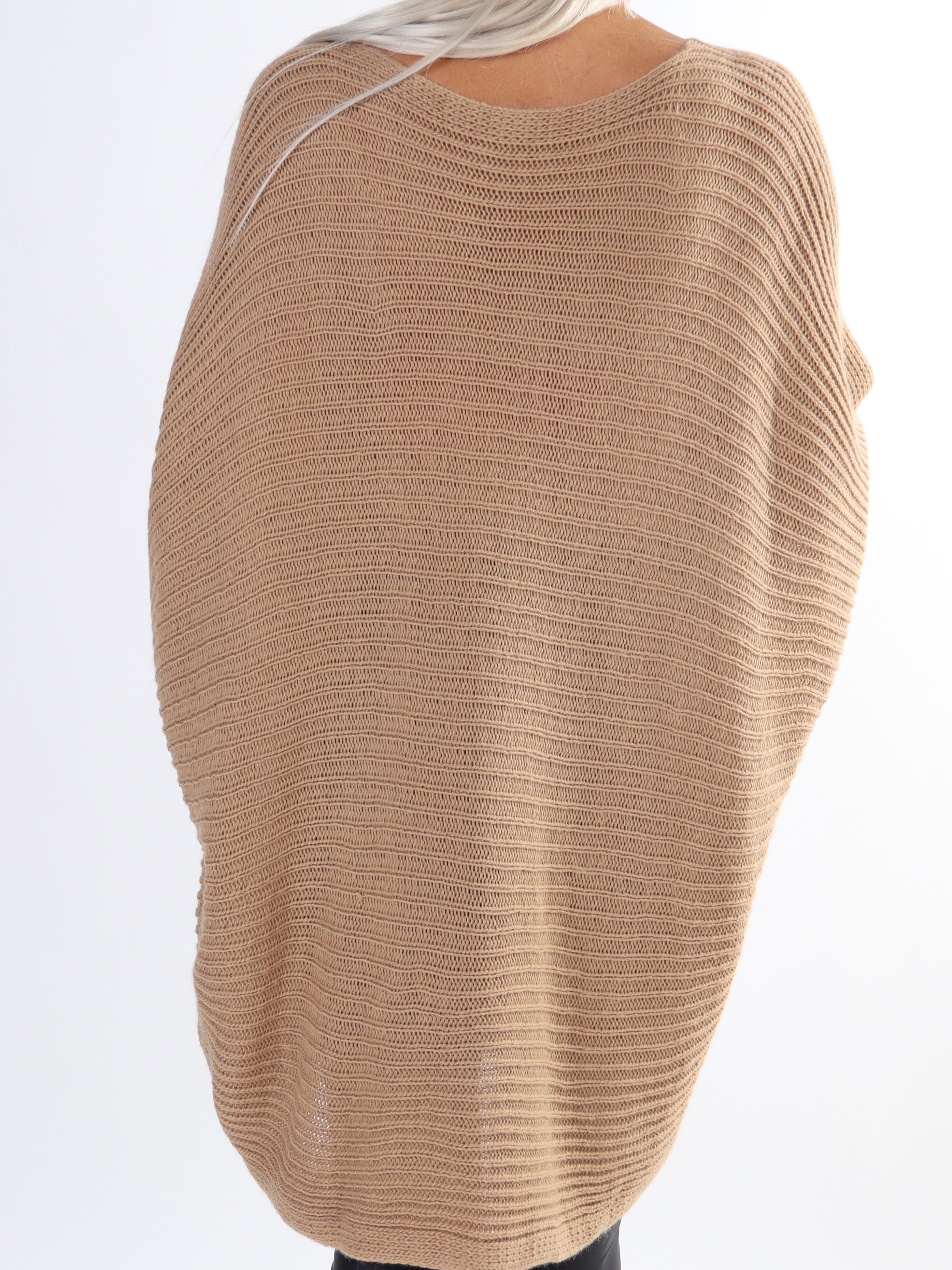 Gabbi - Plus size strik med flagermusærmer